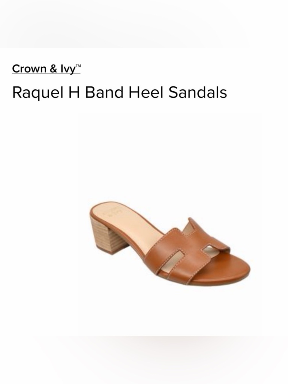 crown & ivy Tan H-Band Block Heel Sandals